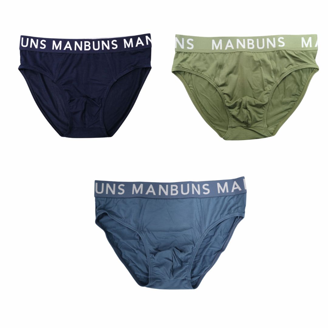Men's Solid Brief Underwear with Pouch | 3 Pack-0