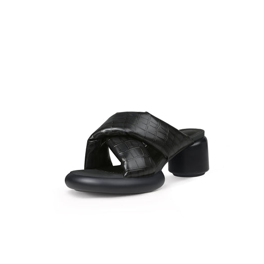 Comfy Open Toe Criss Cross Mules-1