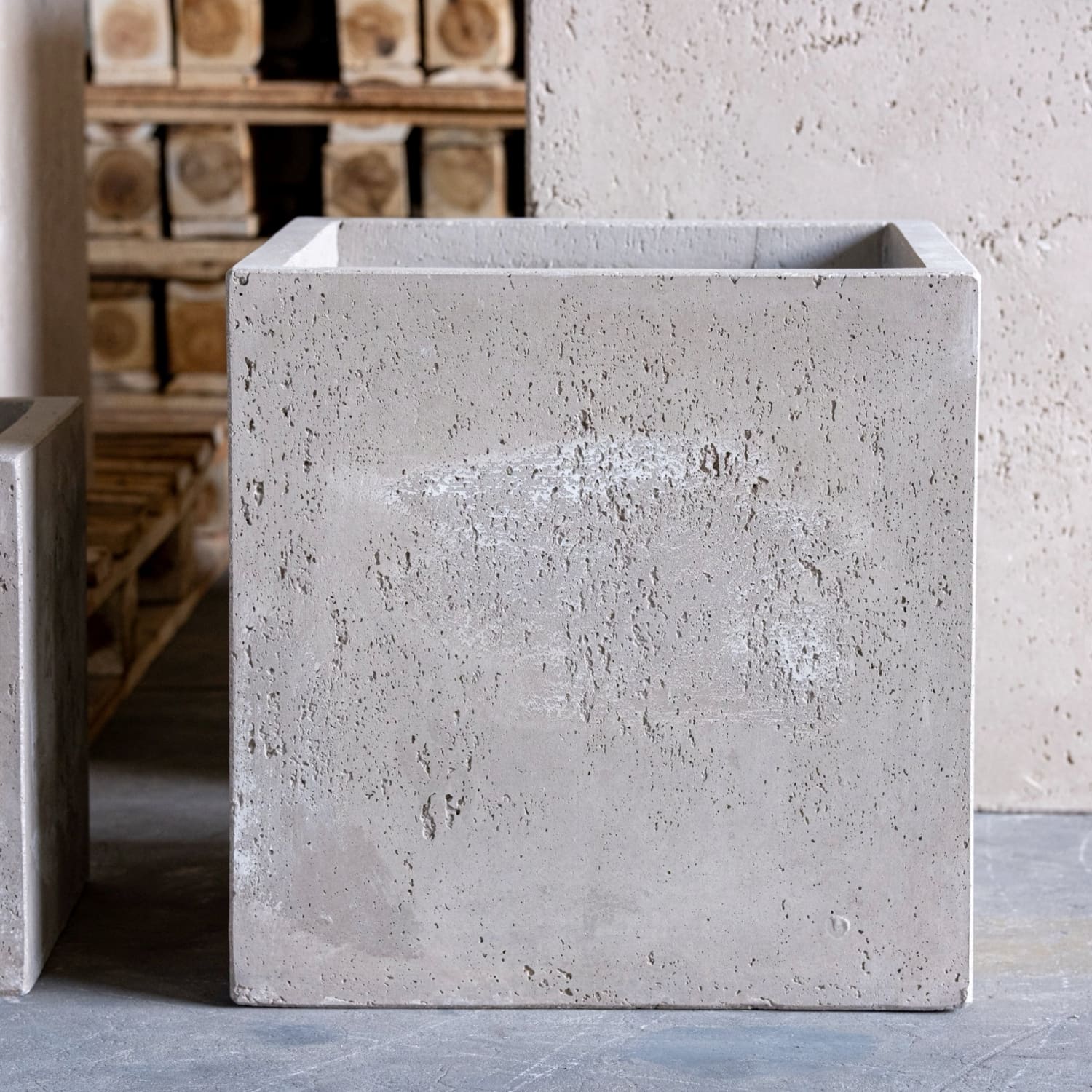 Cubrosa | Truffle – 30cm Medium Concrete Square Planter – 14L Cube Plant Pot-2