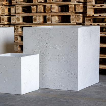 Cubrosa | White Mist – 100cm XXL Square Concrete Planter – 782L Large Outdoor Plant Pot-2