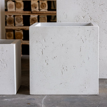 Cubrosa | White Mist – 100cm XXL Square Concrete Planter – 782L Large Outdoor Plant Pot-3