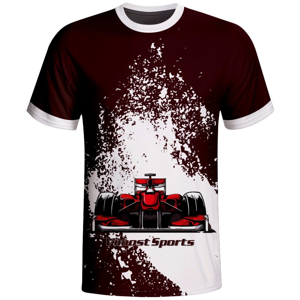 Red Racing Car Custom Sublimation Jersey-0