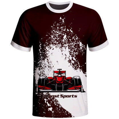 Red Racing Car Custom Sublimation Jersey-0