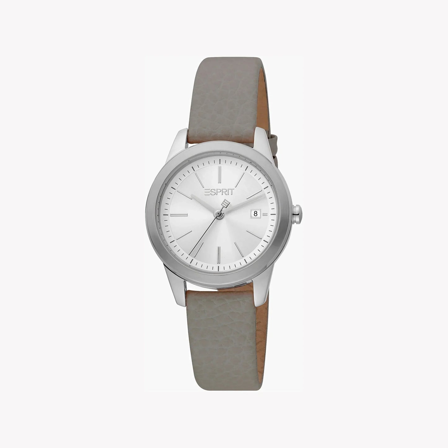 Esprit Women's Grey Leather Watch, Silver Dial | Es1l202m0015-0