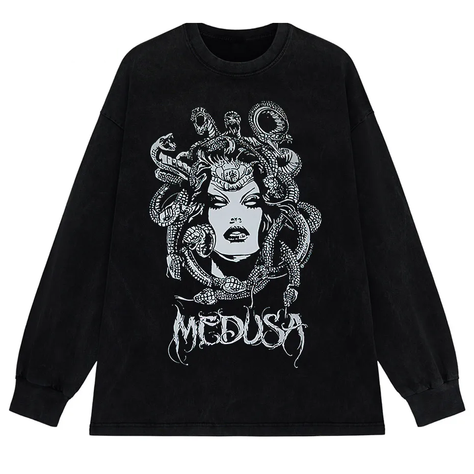Gothic Dark Graphic T-Shirt Women Oversized Harajuku Punk Streetwear Tee-3