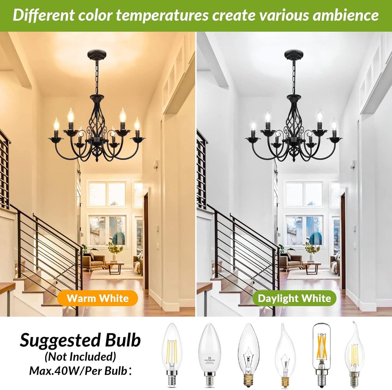Six Light Matte Black Farmhouse Ceiling Chandelier Fixture-3