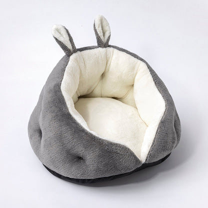 Bunny Ear Design Pet Bed 🐰🛏️ Cozy Plush Dog & Cat Bed-0
