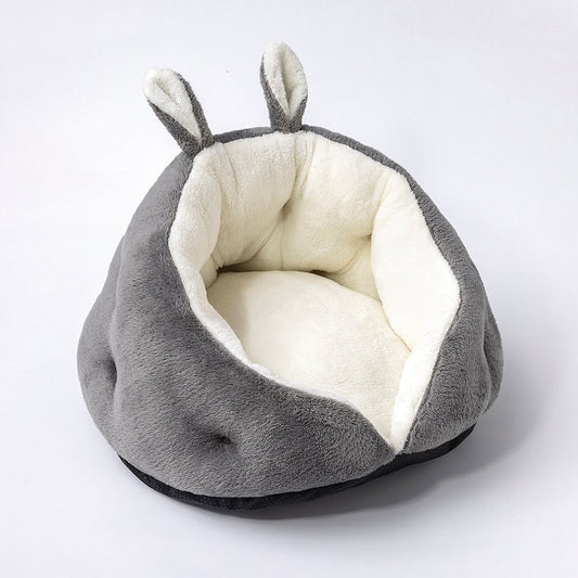 Bunny Ear Design Pet Bed 🐰🛏️ Cozy Plush Dog & Cat Bed-0