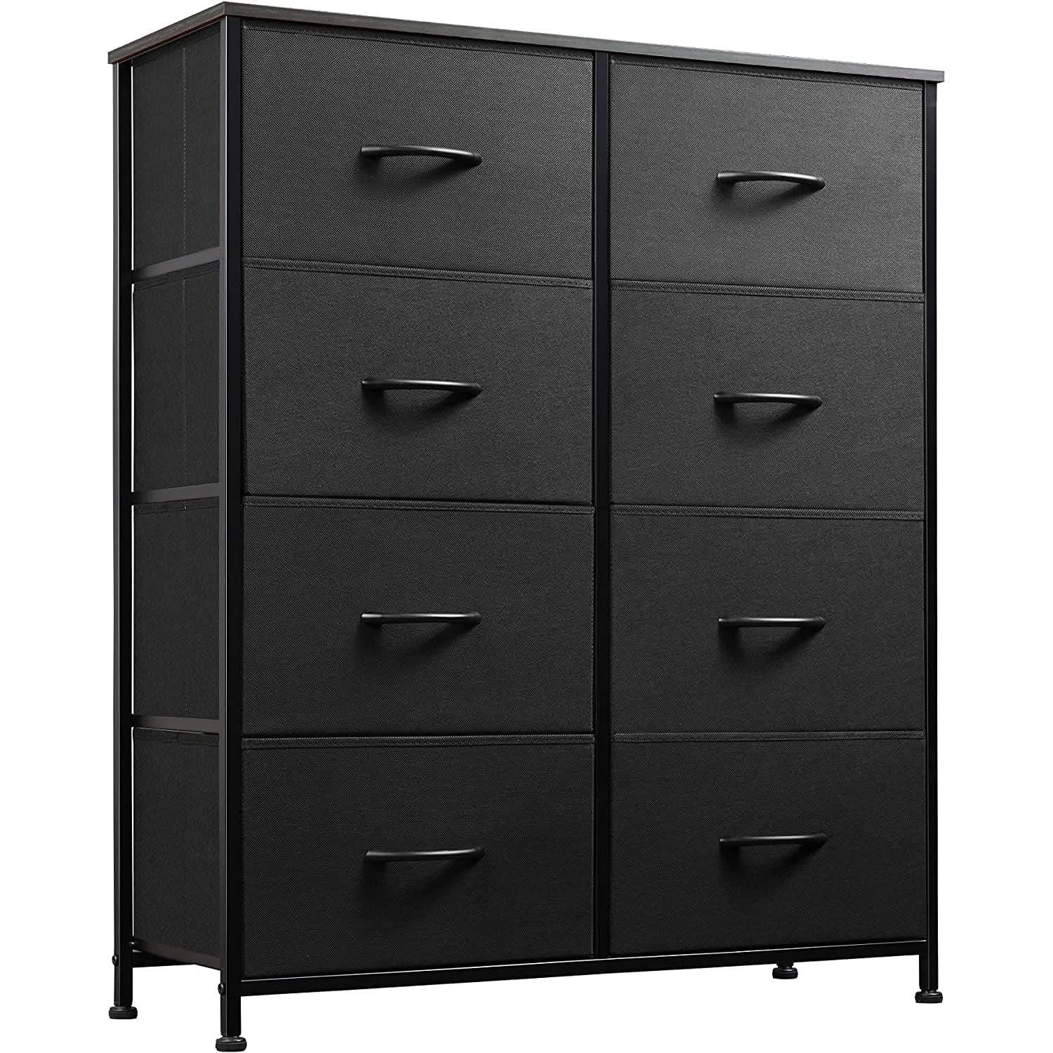 Fabric Storage Tower With 8 Drawers Charcoal Black-1