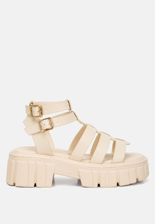 Dewey Recycled Faux Leather Gladiators-0