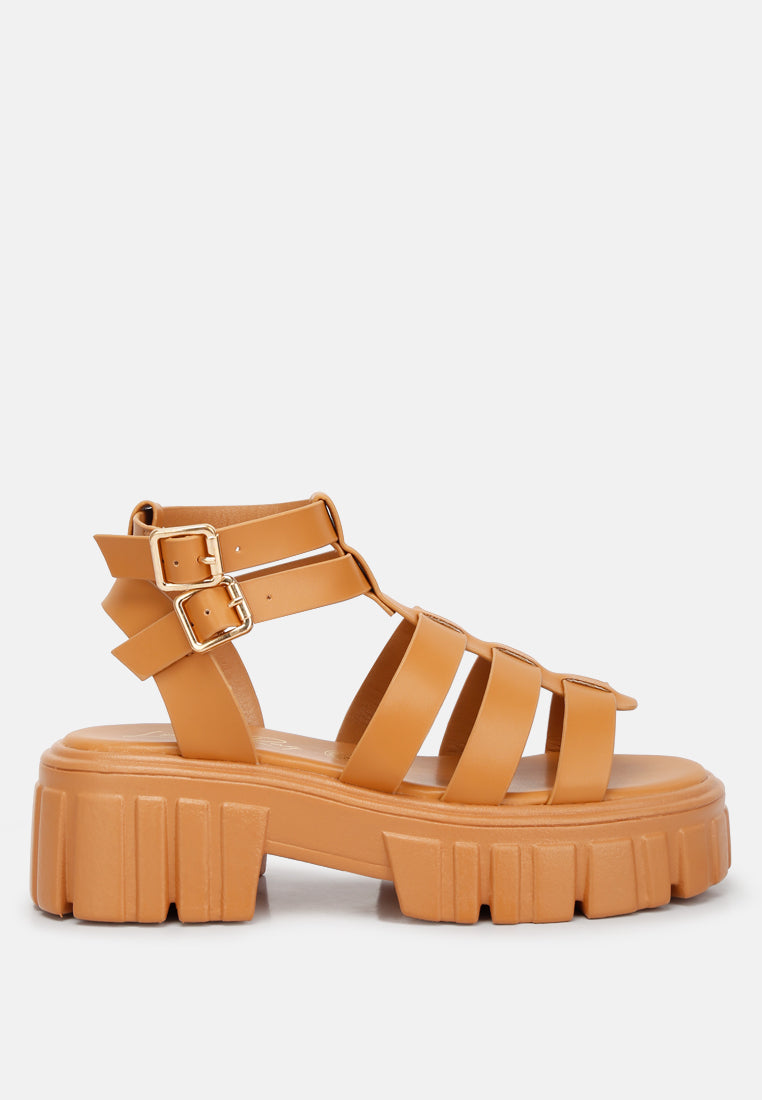 Dewey Recycled Faux Leather Gladiators-5