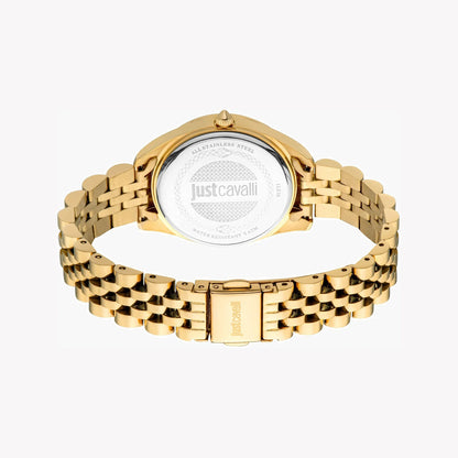 Just Cavalli Women's Gold Stainless Steel Watch, Turquoise Dial | Jc1l210m0465-2