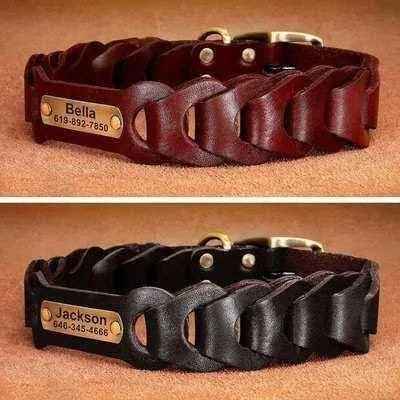 Didog Personalised Leather Dog Collar