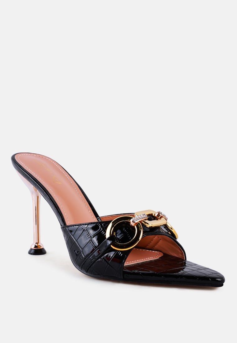 Drippin Hot Croc Patent Faux Leather Sandals-4