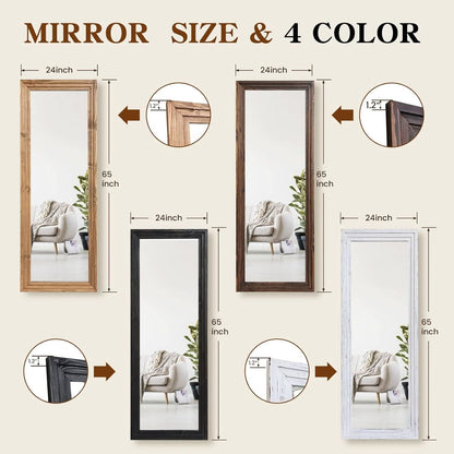 Full Length Mirror 65 By 24 Inch Black Home Decor Accent-1
