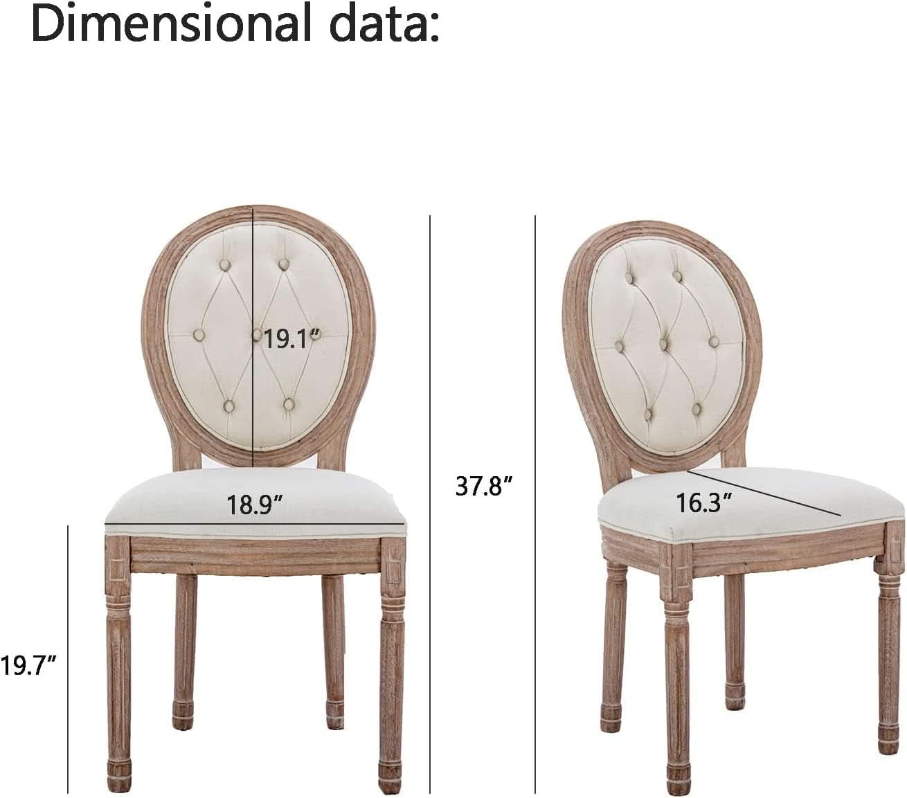 French Country Dining Chairs Oak Finish Button Back-1