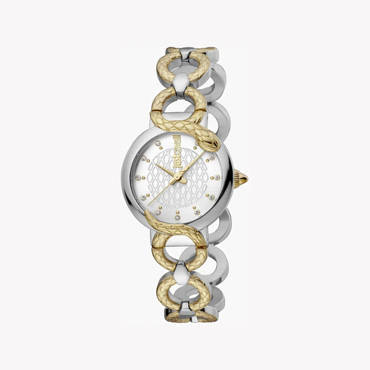 Just Cavalli Women's Silver & Gold Watch, Silver Dial | Jc1l206m0055-0