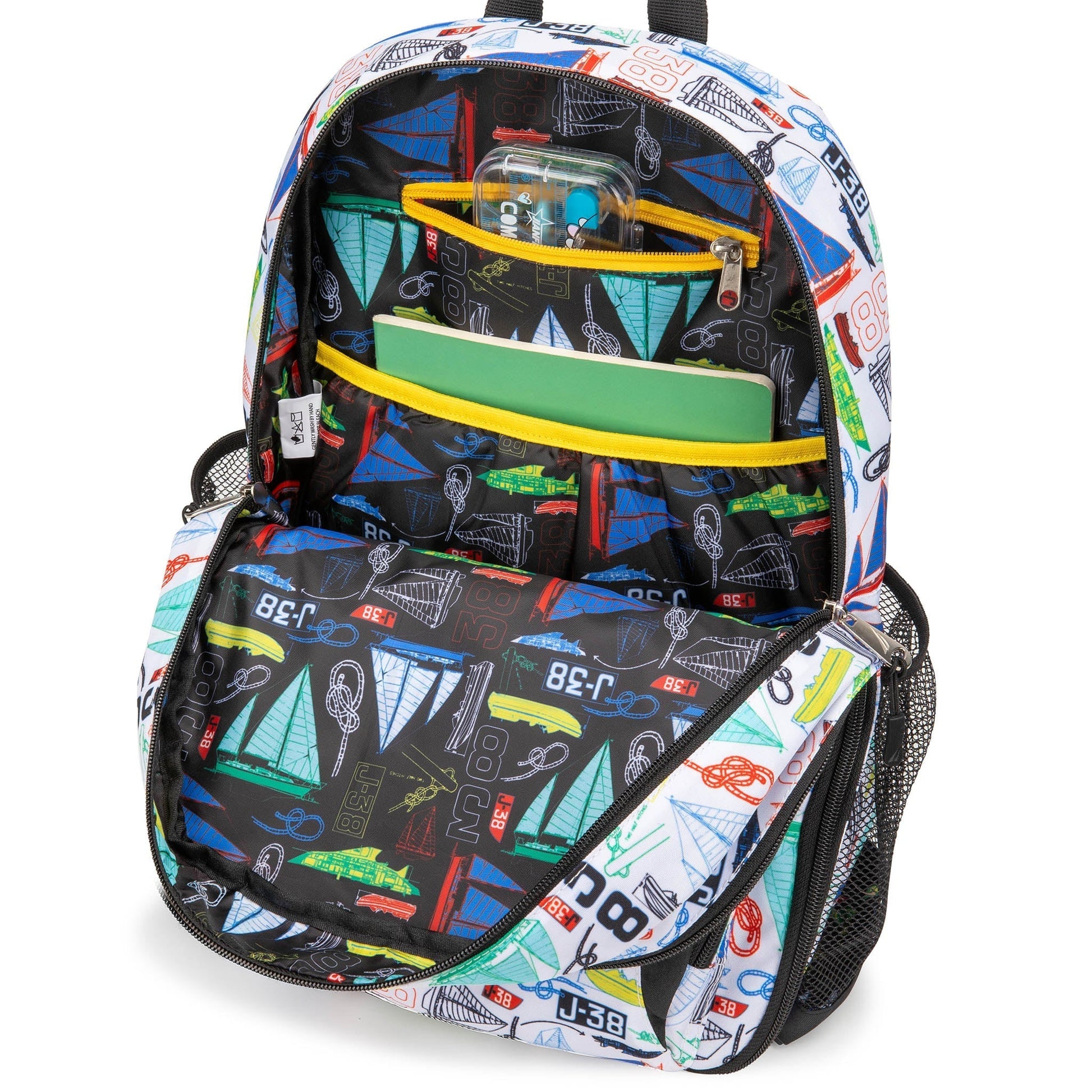 Kids Backpack | 16" Tall | Sailboats-2