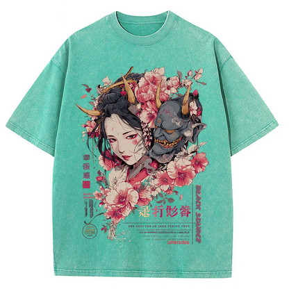 Anime Dragon Floral Graphic T Shirt Unisex Cotton Tee-3