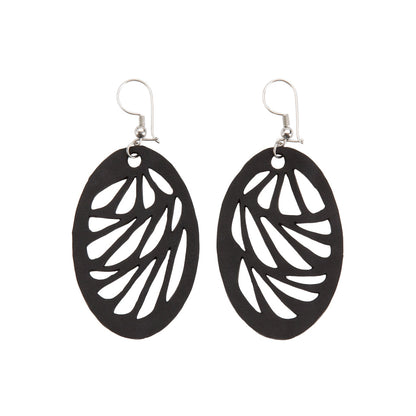 Seraphine (III) Recycled Rubber Oval Earrings-1