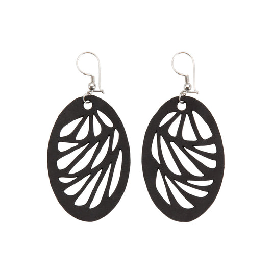 Seraphine (III) Recycled Rubber Oval Earrings-1