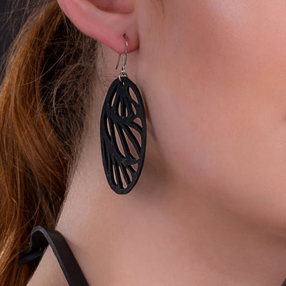 Seraphine (III) Recycled Rubber Oval Earrings-0