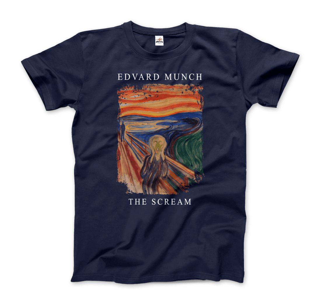 Edvard Munch the Scream, 1893 artwork t-shirt-5
