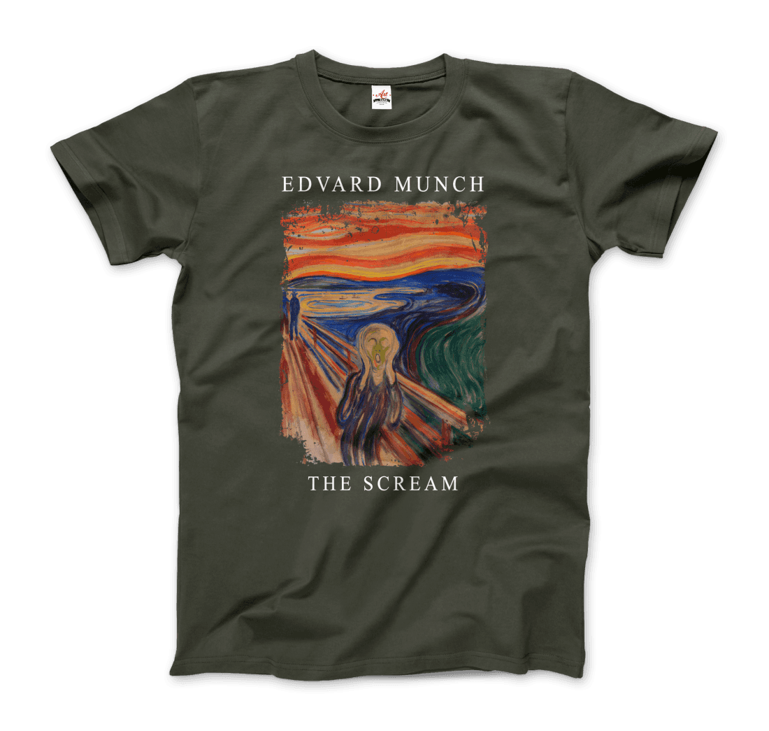 Edvard Munch the Scream, 1893 artwork t-shirt-7
