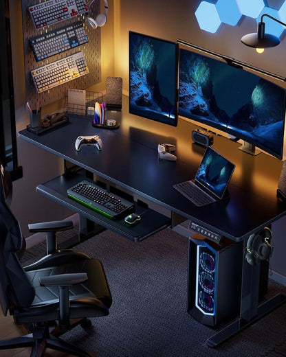 Electric Standing Desk with Adjustable Height and Tray-1