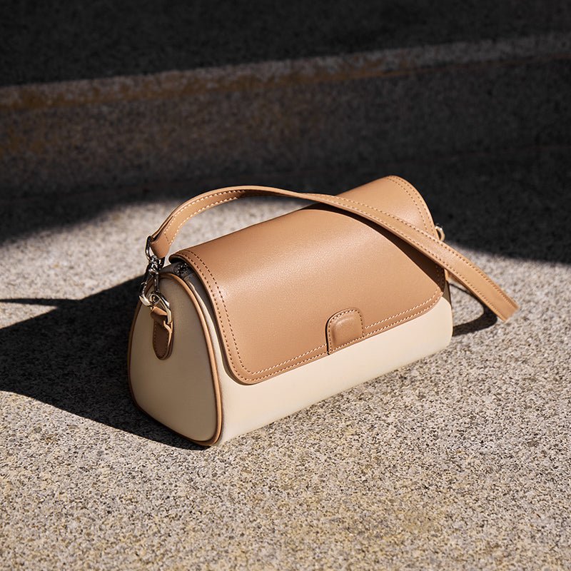 Elena Apricot Flap Medium Shoulder Bag-1