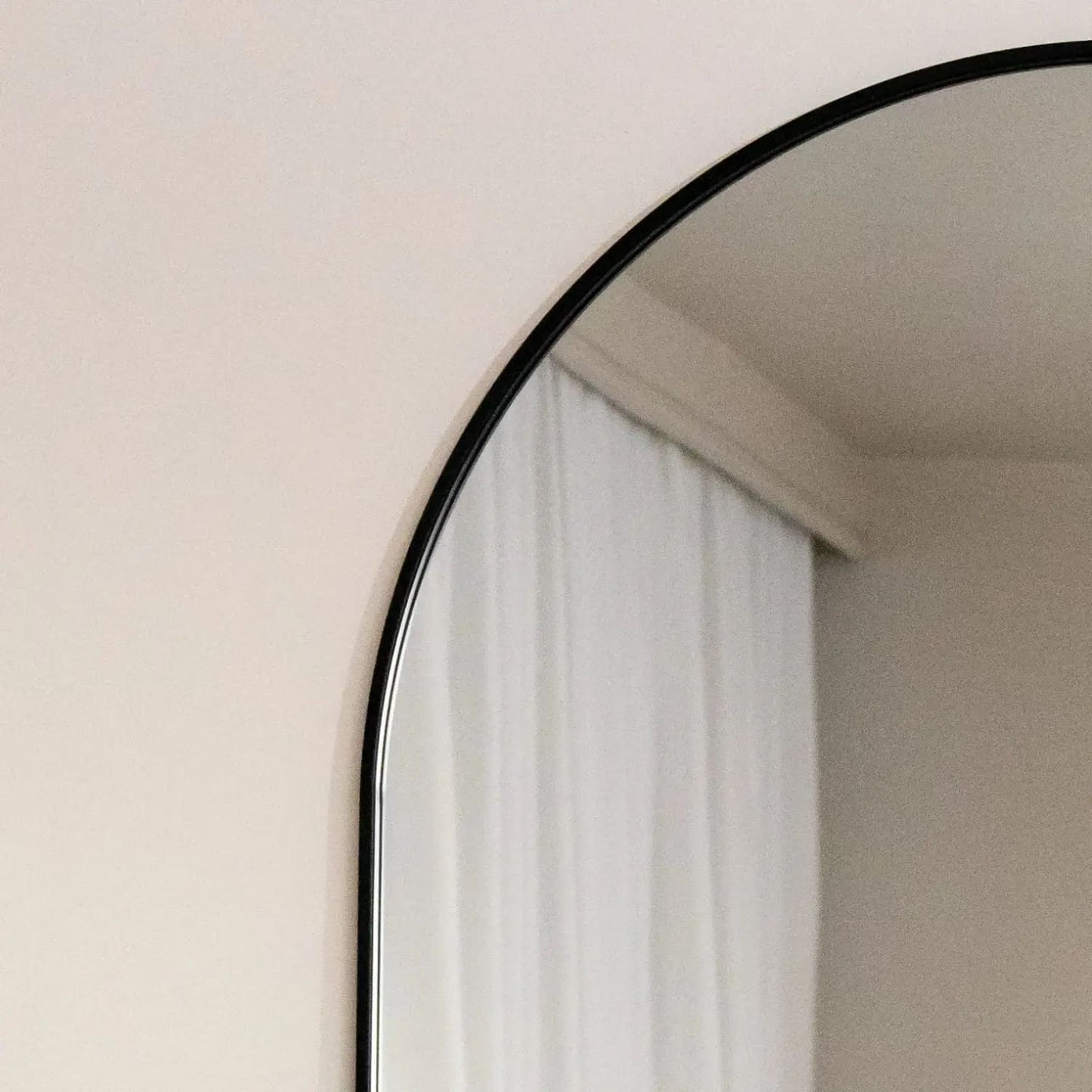 Emi - Full Length Black Metal Runway Oval Mirror - 150cm x 60cm-3