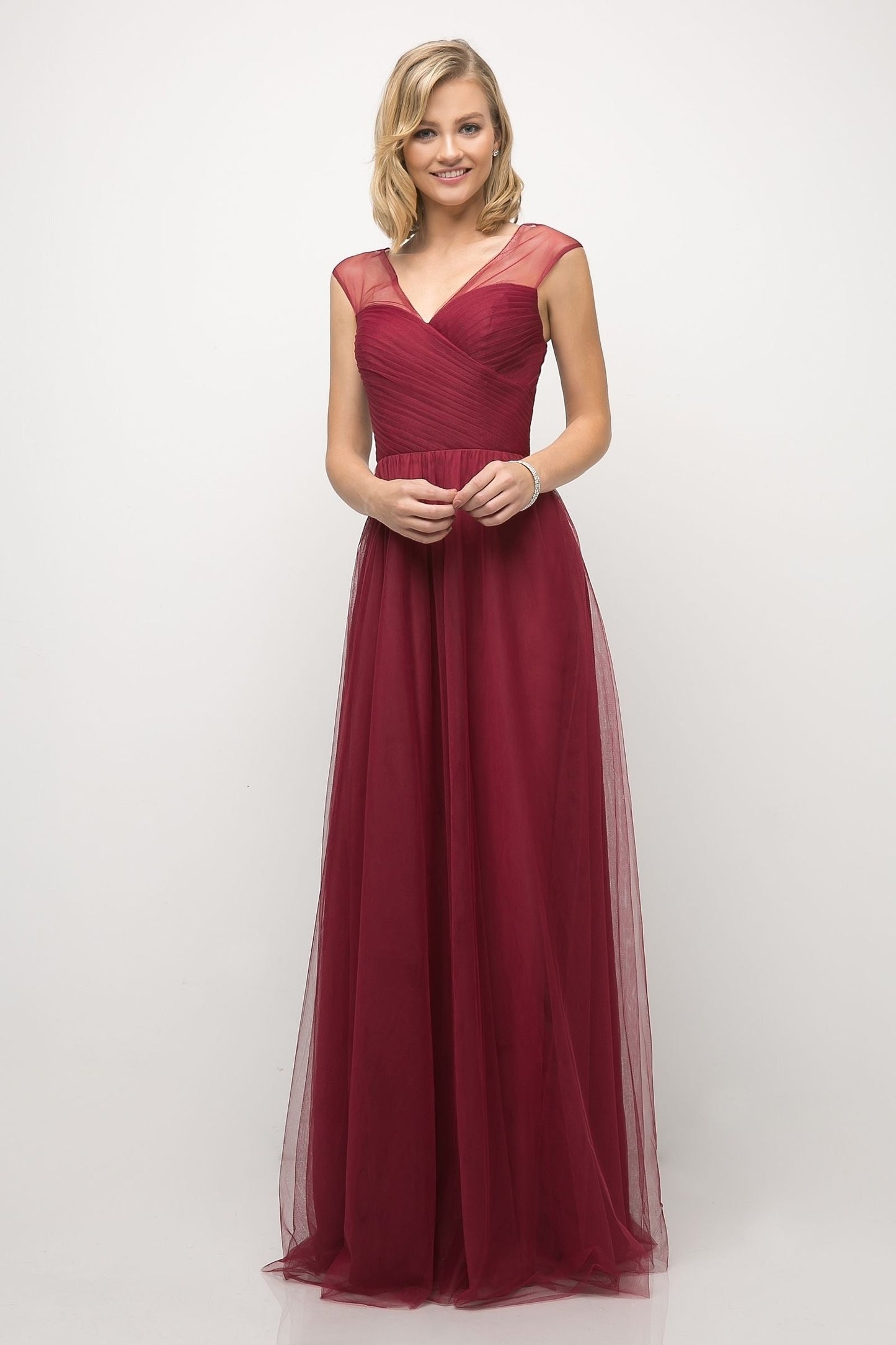 Layered Tulle A-Line Bridesmaid Dress-3