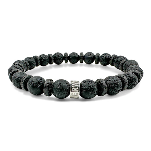 Atlas black lava rock beaded bracelet, image 2 of 5