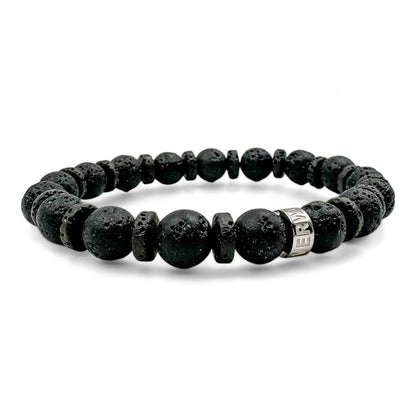 Atlas black lava rock beaded bracelet, image 3 of 5