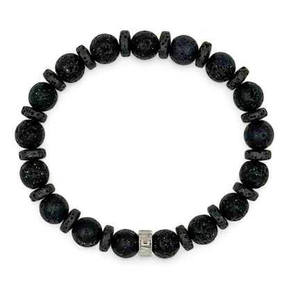 Atlas black lava rock beaded bracelet, image 4 of 5