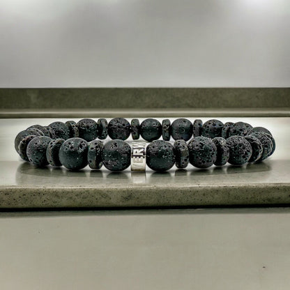 Atlas black lava rock beaded bracelet, image 5 of 5