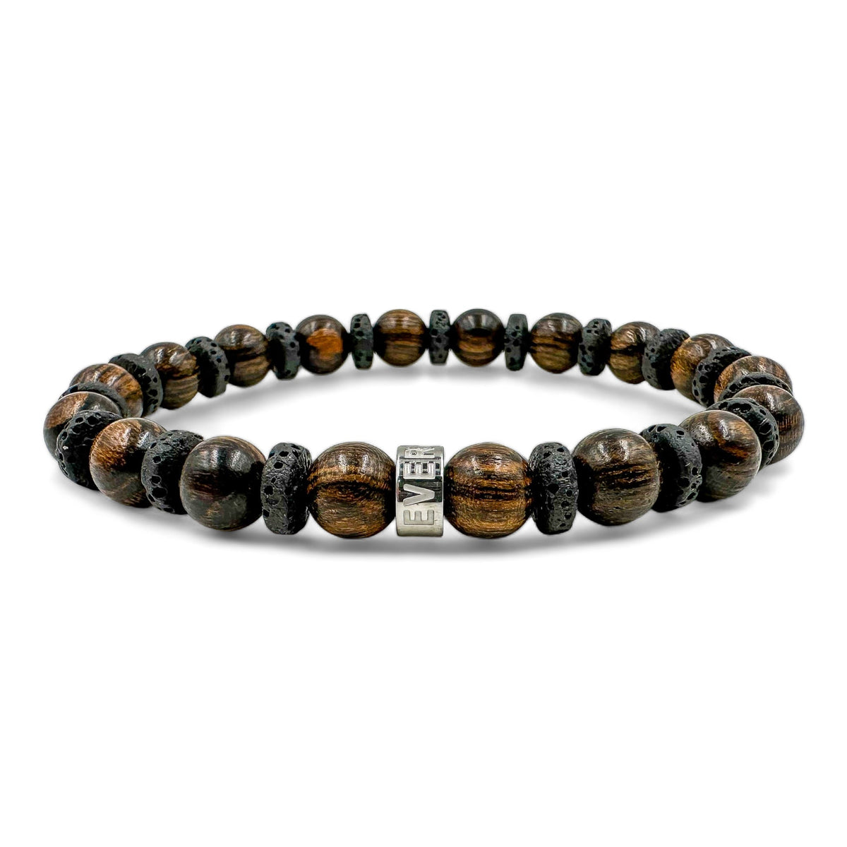 Atlas tigerskin sandalwood beaded bracelet with lava rock, image 2 of 5
