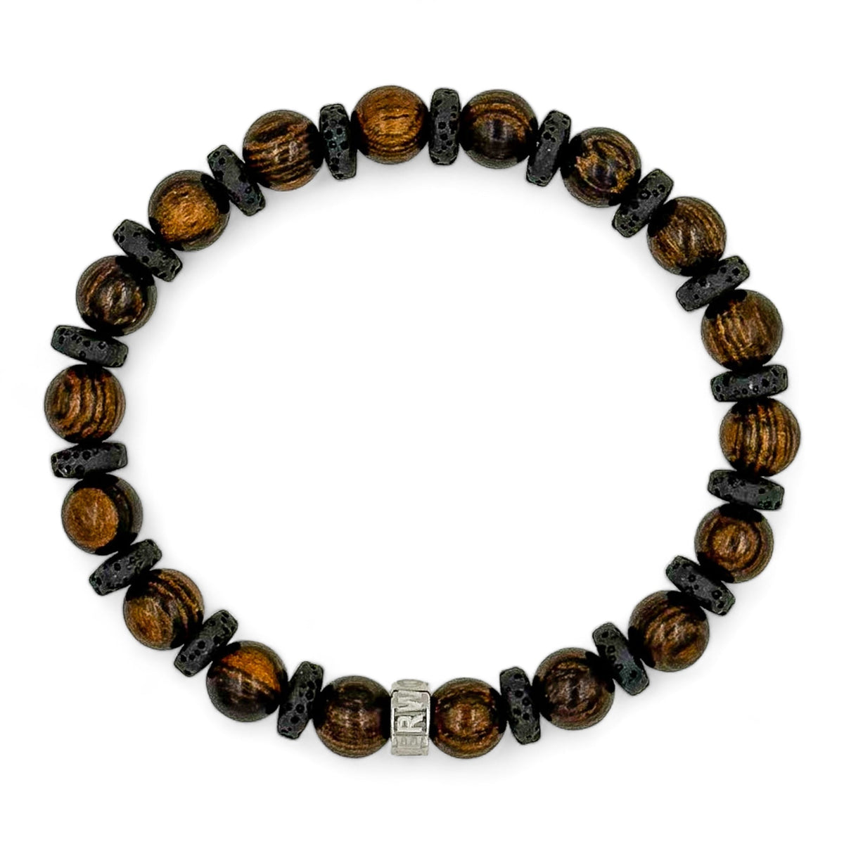 Atlas tigerskin sandalwood beaded bracelet with lava rock, image 4 of 5