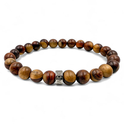 Cascade Cold Canyon mahogany sapwood beaded bracelet, angled view