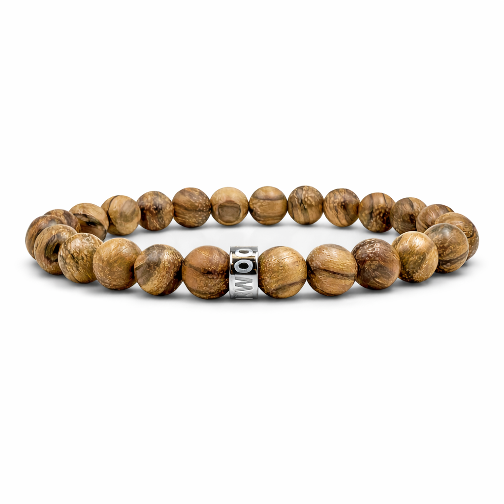 Cascade Dust Creek desert sandalwood beaded bracelet, front view