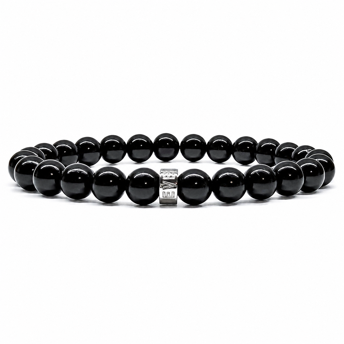 Cascade ebony blackwood beaded bracelet, front view