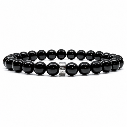 Cascade ebony blackwood beaded bracelet, front view