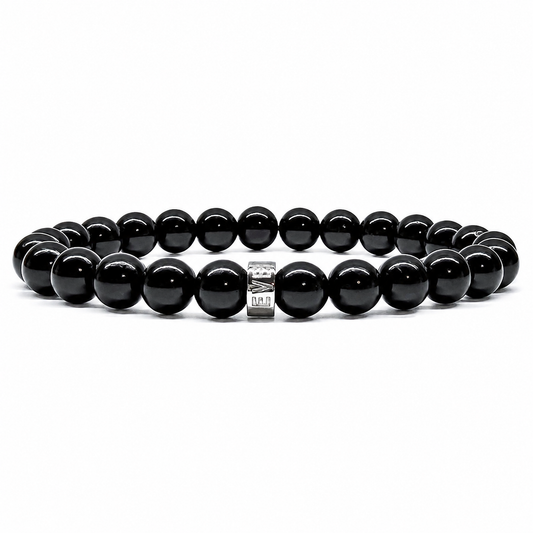 Cascade ebony blackwood beaded bracelet, front view