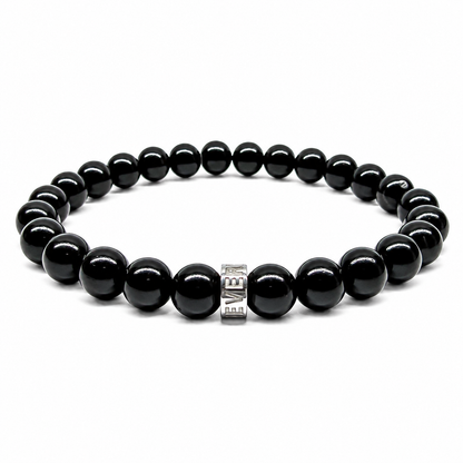 Cascade ebony blackwood beaded bracelet, angled view