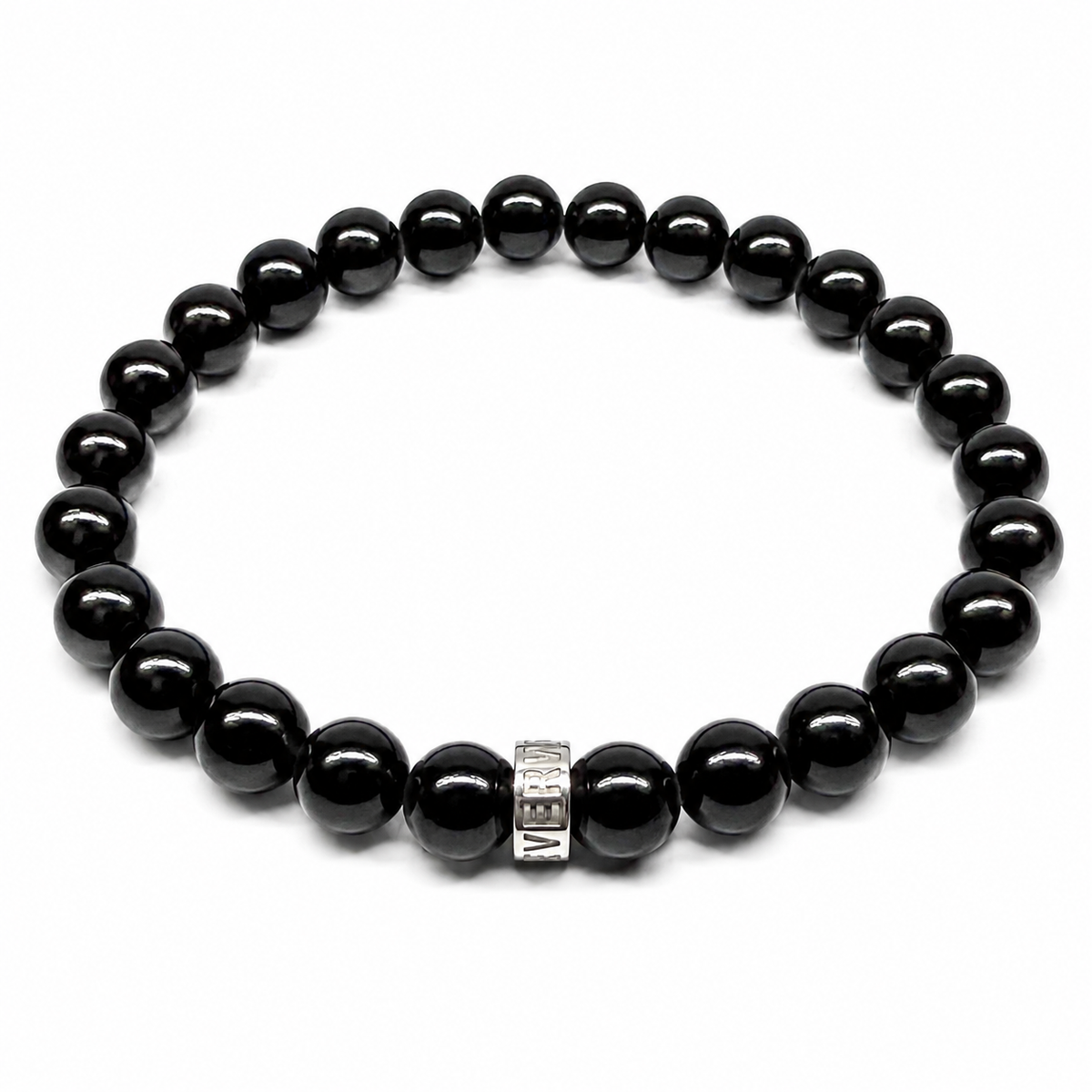 Cascade ebony blackwood beaded bracelet, high angle view