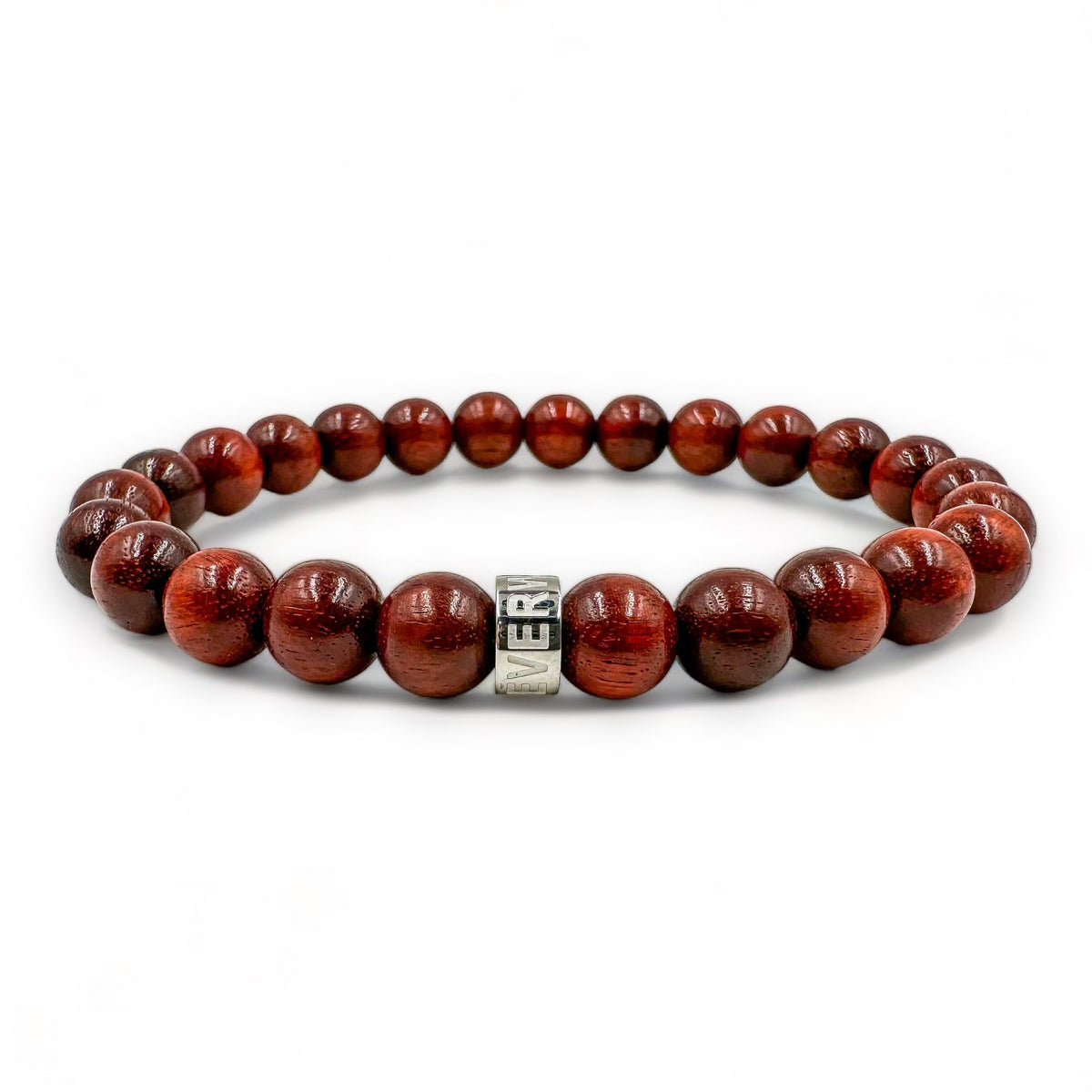 Cascade Flintshadow brazilian rosewood beaded bracelet, low angle view