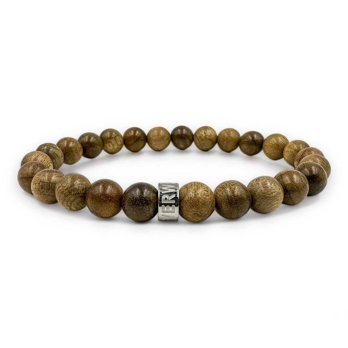 Cascade Pineforge olivewood beaded bracelet, low angle view