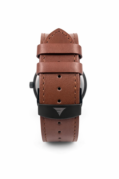 Inverness brown leather watch strap shown on its own