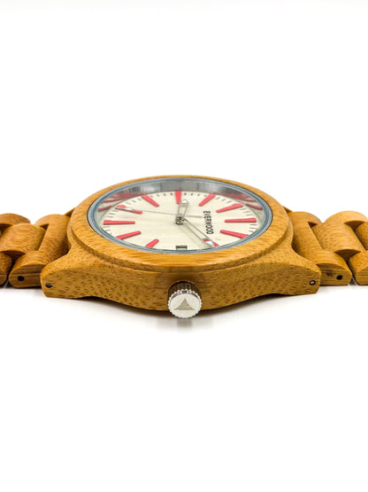 Kylemore all bamboo wooden watch with bamboo link band, image 4 of 5