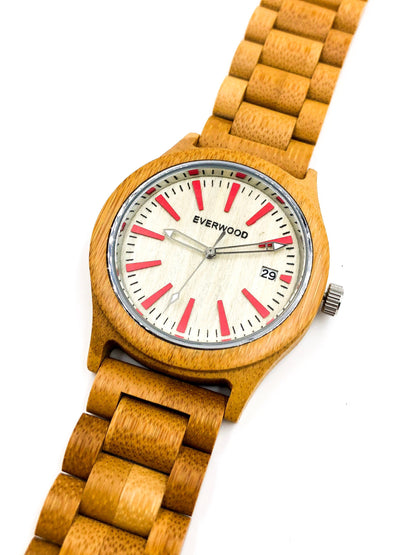 Kylemore all bamboo wooden watch with bamboo link band, image 5 of 5